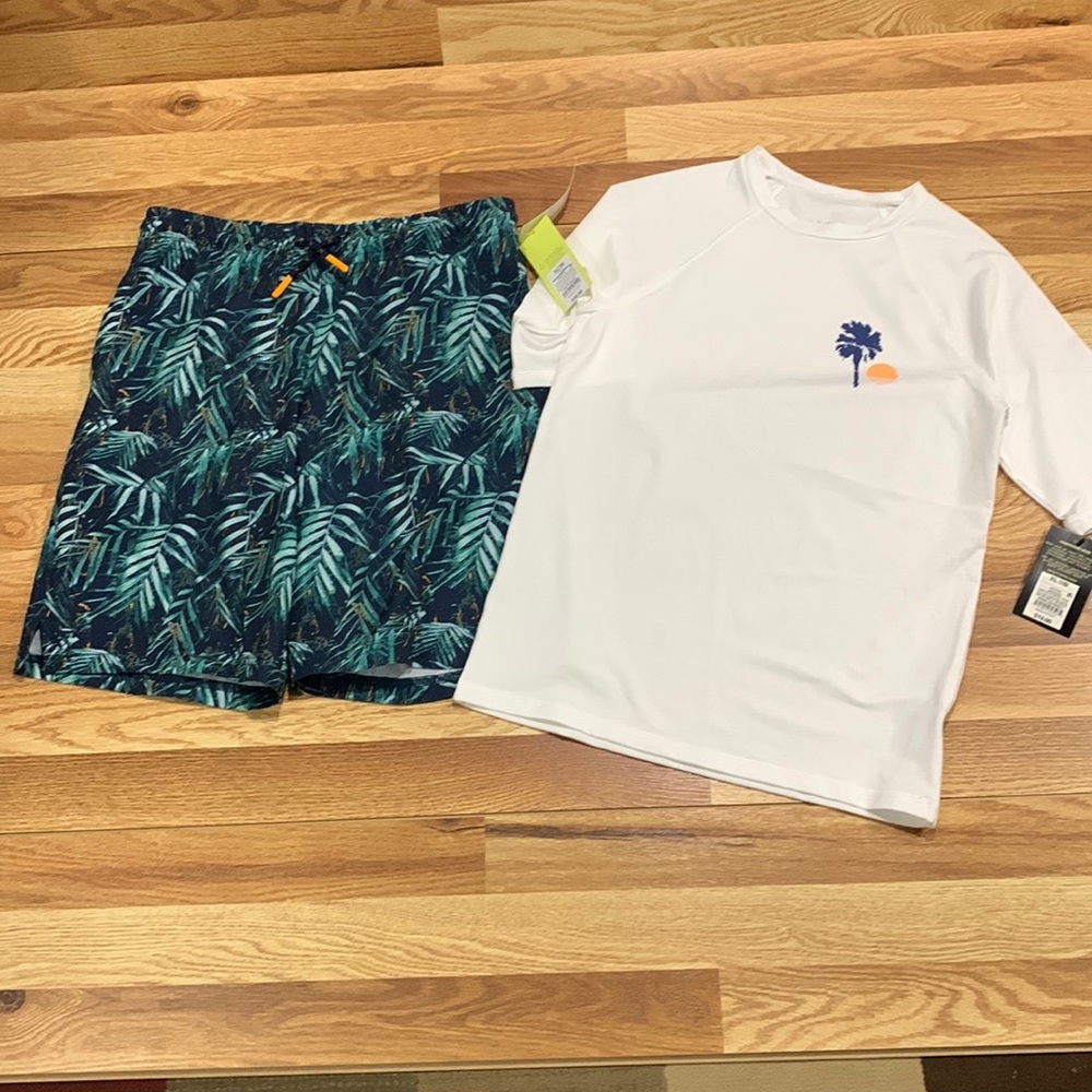 Boys bundle of swim shorts n shirt
